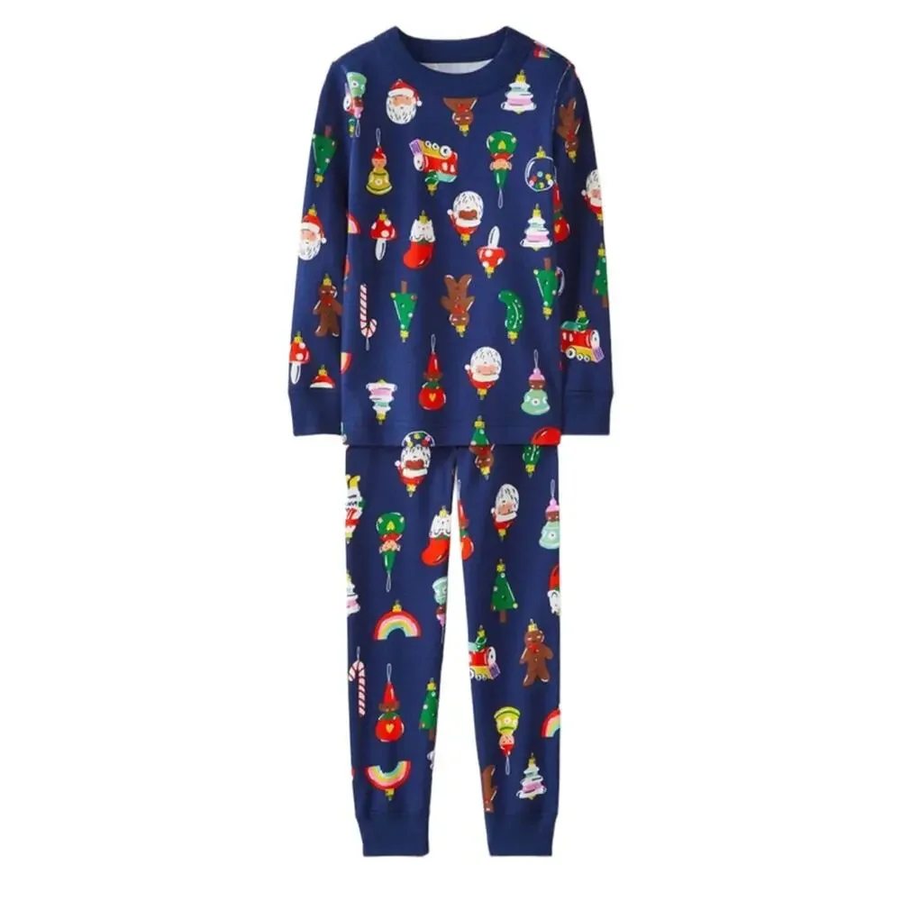 Hanna Anderson long john Christmas pajamas girls 14